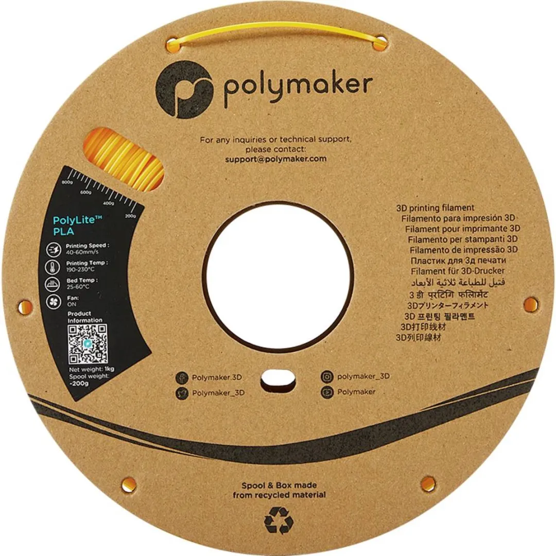 Polymaker PolyLite PLA Filament 1.75mm - 1000g - Geel