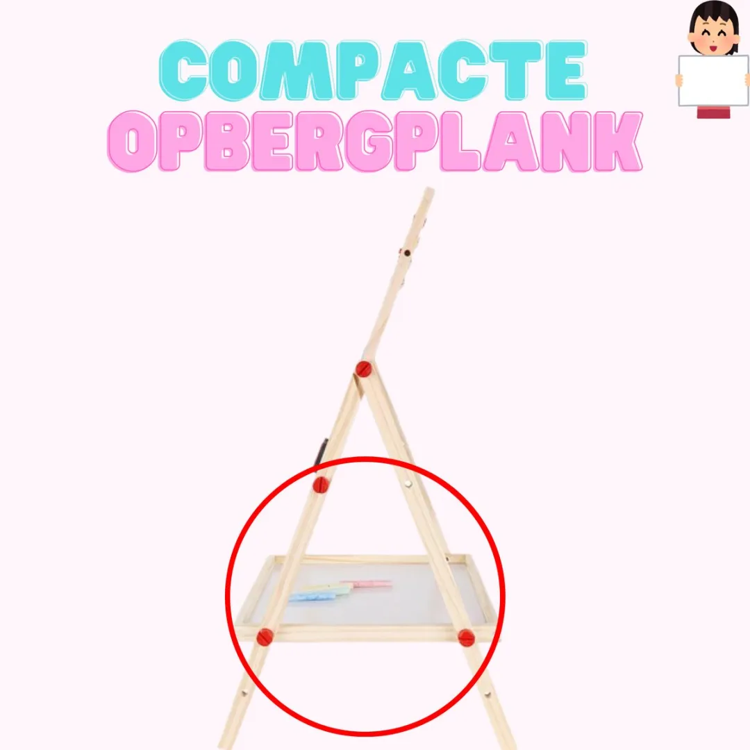 LEAN Toys Houten Educatief Bord 2-in-1 - Magnetisch Whiteboard & Krijtbord