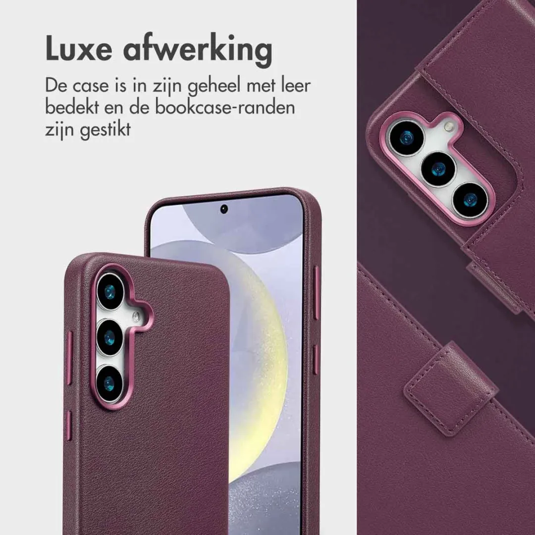 Accezz Hoesje Samsung Galaxy S25 Plus Leather Bookcase 2-in-1 - Paars