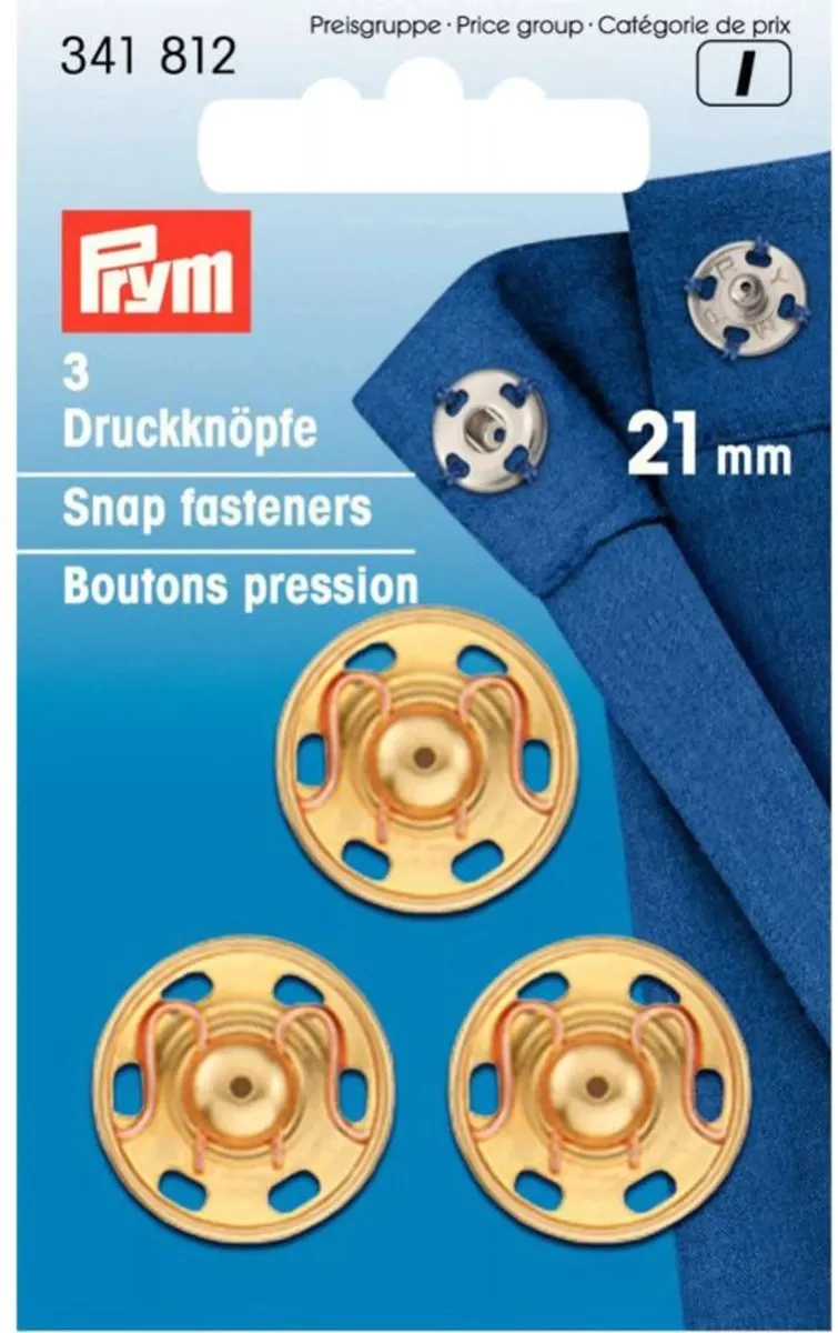 Prym Aannaaidrukknopen 21mm - 3 Stuks - Gouddoor