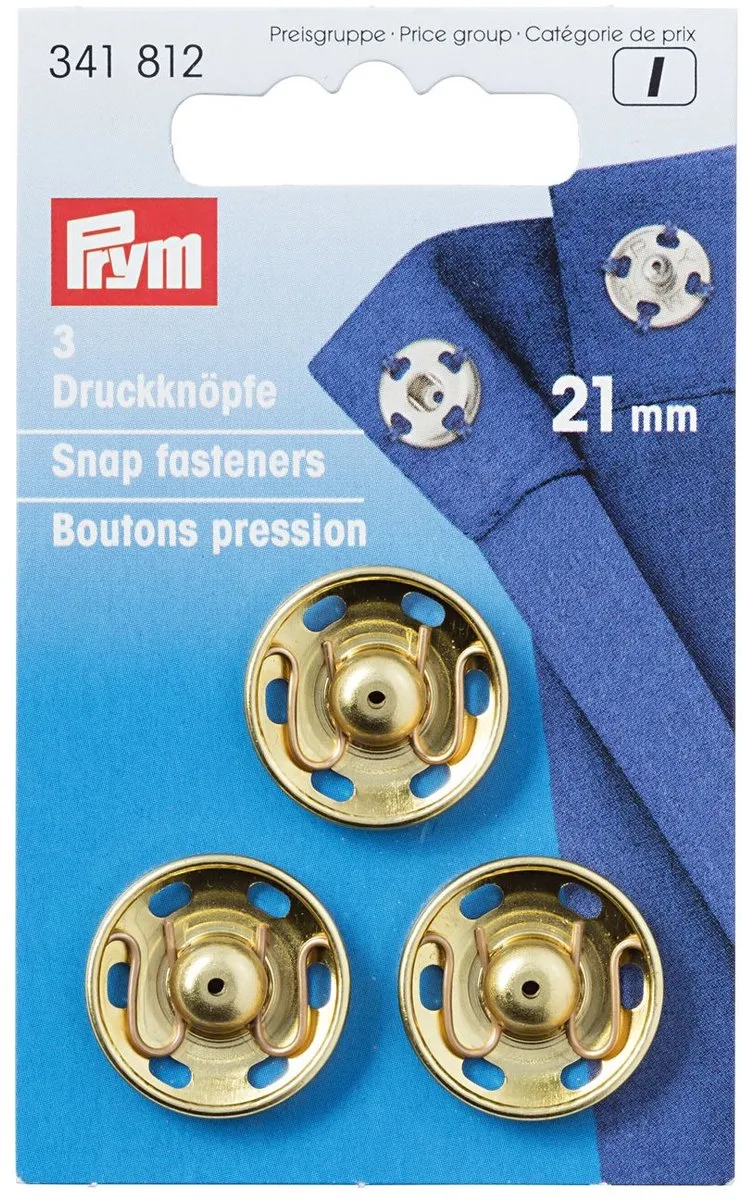 Prym Aannaaidrukknopen 21mm - 3 Stuks - Gouddoor