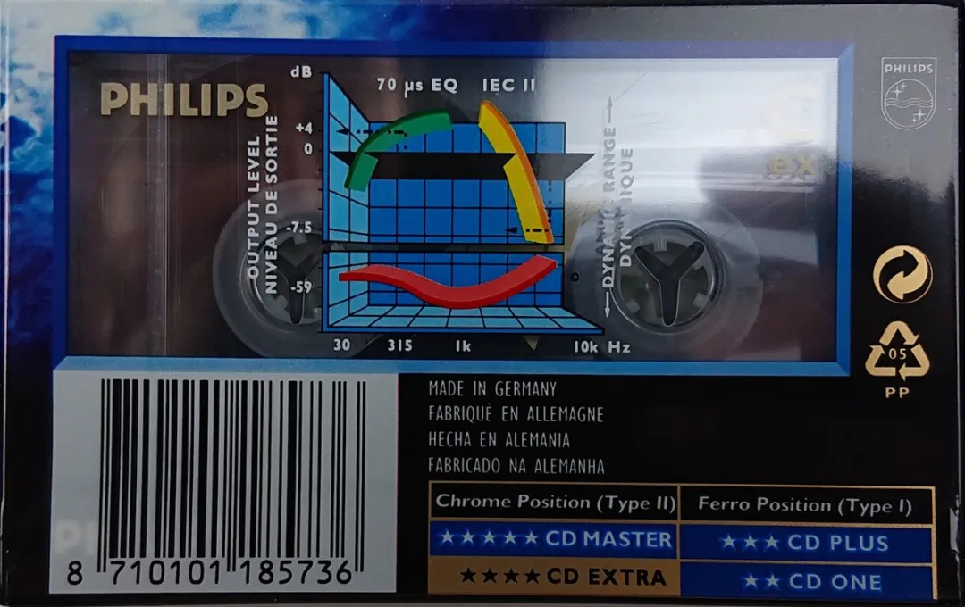 Philips CD Extra 90 Cassettebandje - 90 min - Grijs