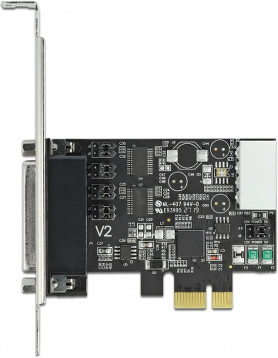 Delock PCI Express Kaart 2x RS-232 - 5V/12V - Zwart