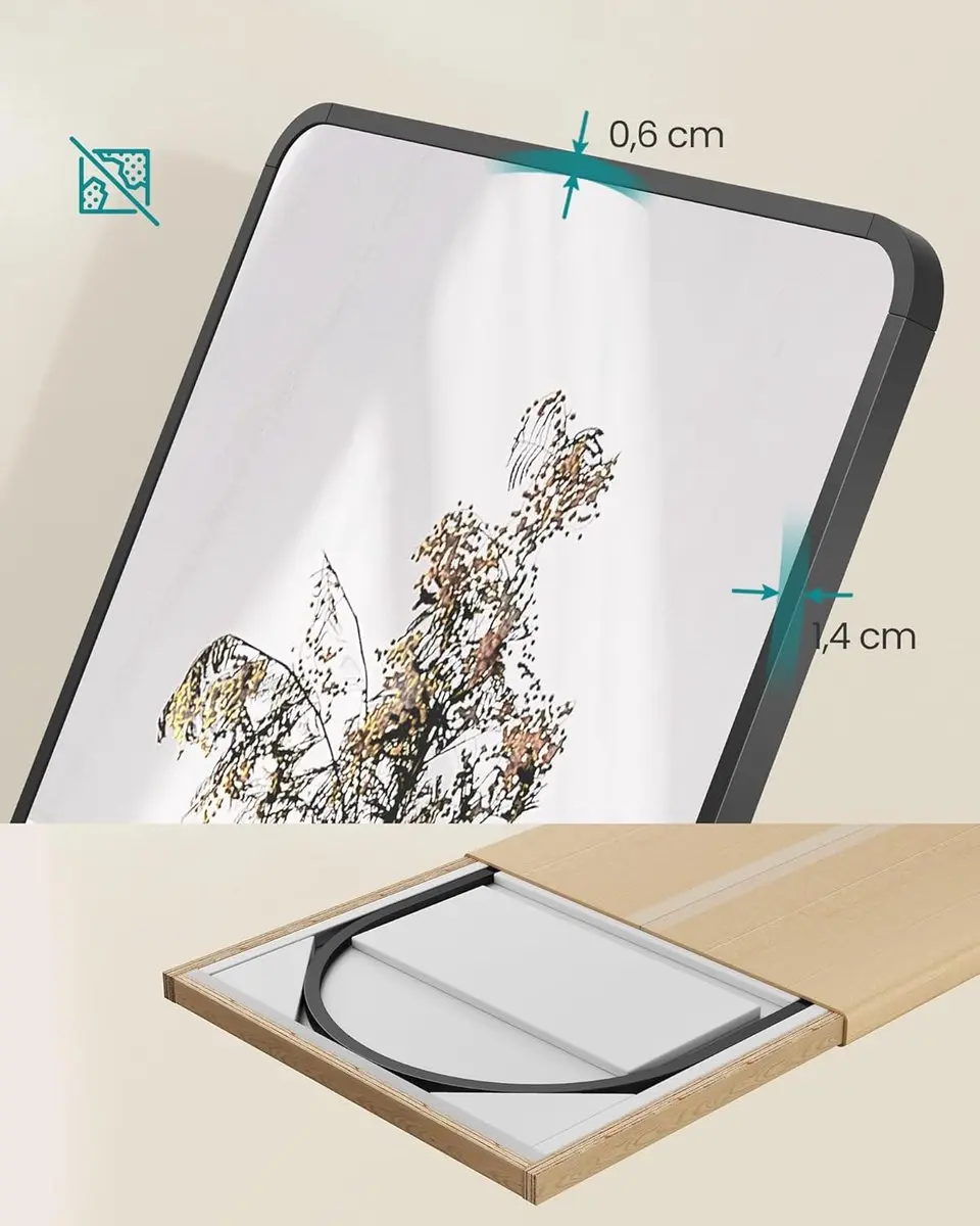 Songmics LFM034B01 Staande Passpiegel - 150x40cm - Inktzwart - afbeelding 5 van 6