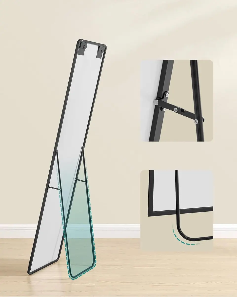 Songmics LFM034B01 Staande Passpiegel - 150x40cm - Inktzwart - afbeelding 3 van 6