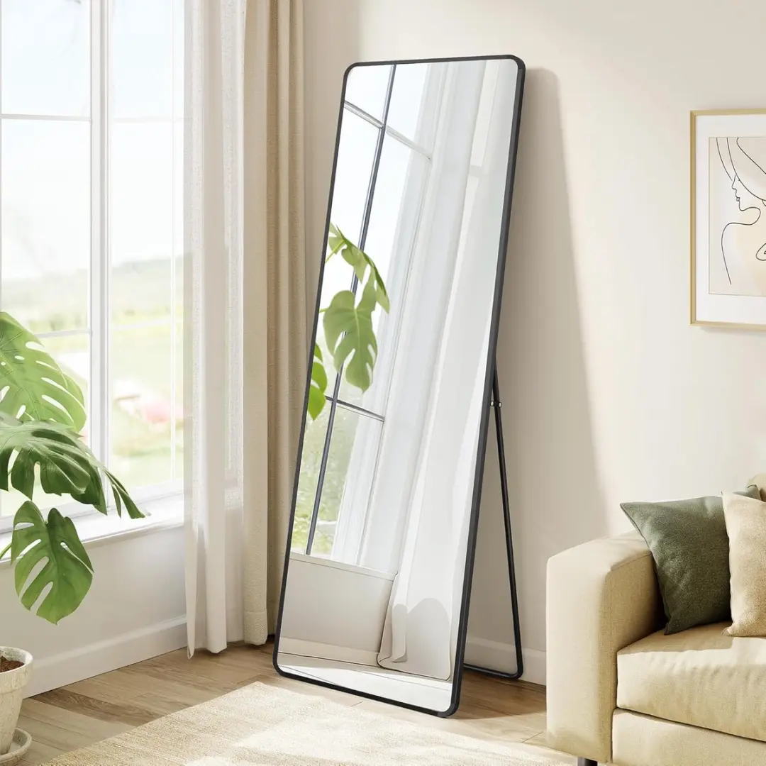 Songmics LFM034B01 Staande Passpiegel - 150x40cm - Inktzwart - afbeelding 2 van 6