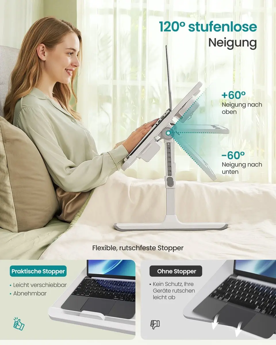 Songmics LLD113GZ01 Laptoptafel - Grijs - afbeelding 4 van 6