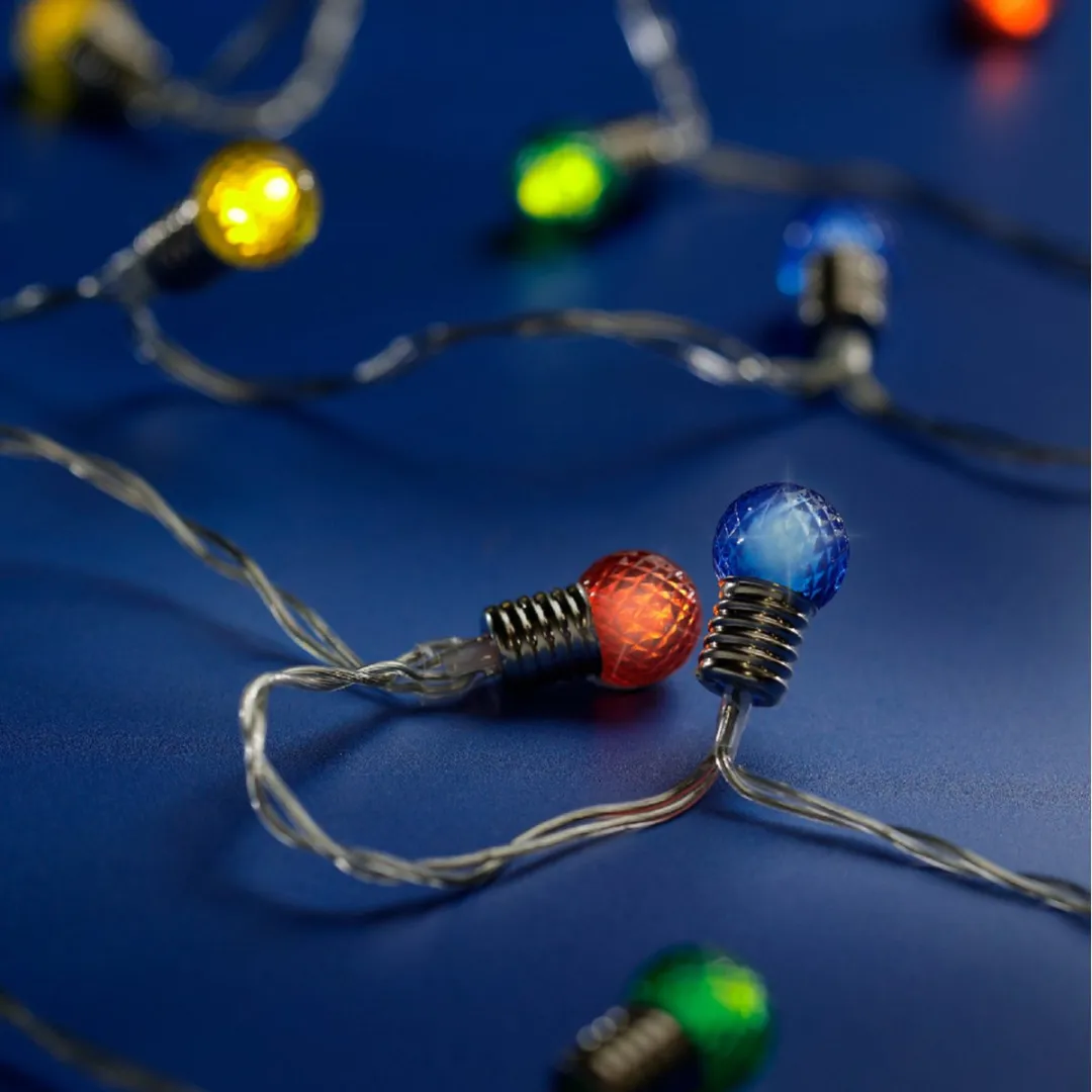 Lumineo Feestverlichting Gekleurde Bolletjes 190cm - 20 Stuks - Multicolor