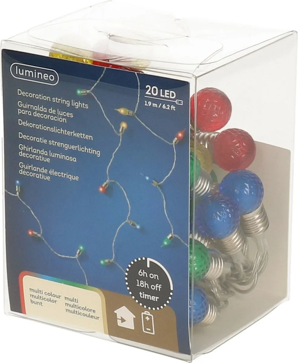 Lumineo Feestverlichting Gekleurde Bolletjes 190cm
