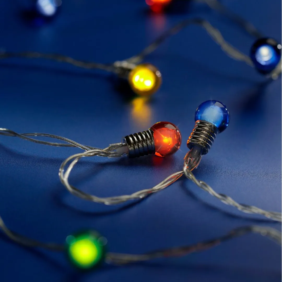 Lumineo Feestverlichting Gekleurde Bolletjes 190cm - 20 Stuks - Multicolor