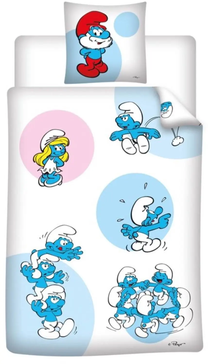 De Smurfen Eenpersoons Slaapkamerset - Blauw - afbeelding 4 van 6