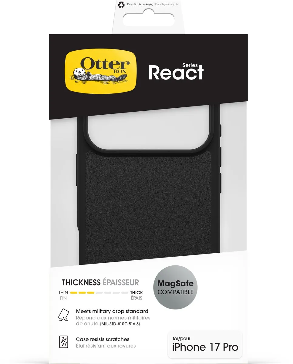 OtterBox React 77-99293 MagSafe Hoesje - iPhone 17 Pro - Zwart