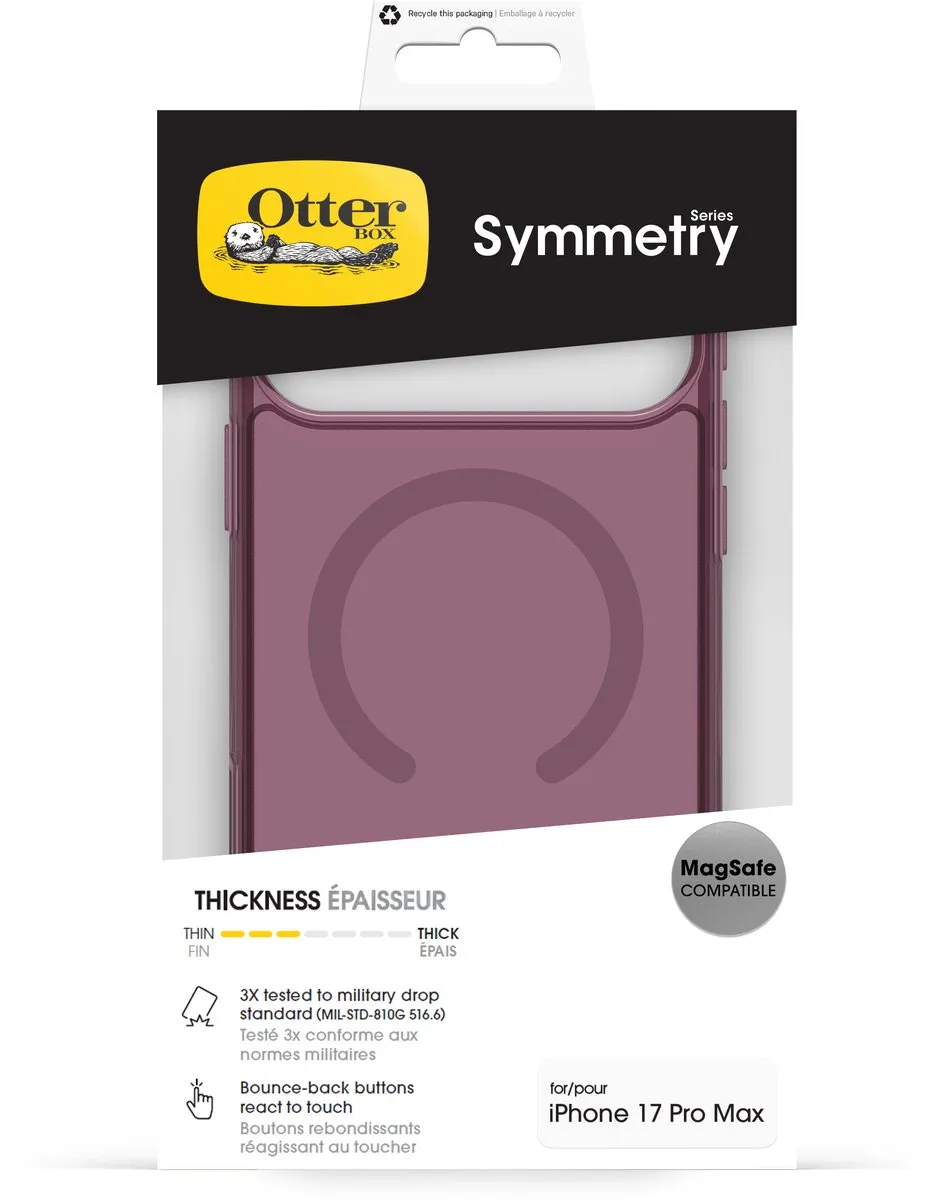 OtterBox Symmetry Clear MagSafe iPhone 17 Pro Max - Roze - 77-98872