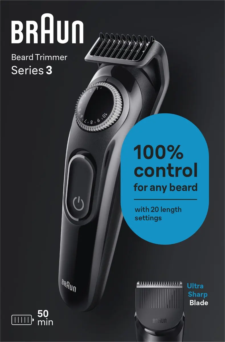 Braun BeardTrimmer 3 BT3400 Baardtrimmer - Zwart - afbeelding 4 van 6