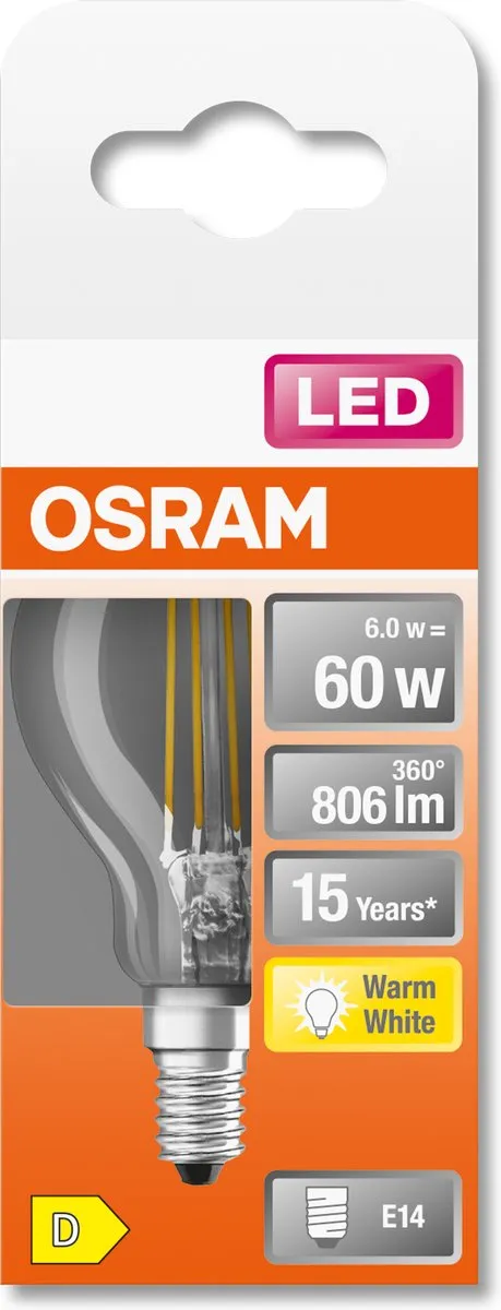 Osram LED Retrofit Classic P E14 5.5W Warm Wit