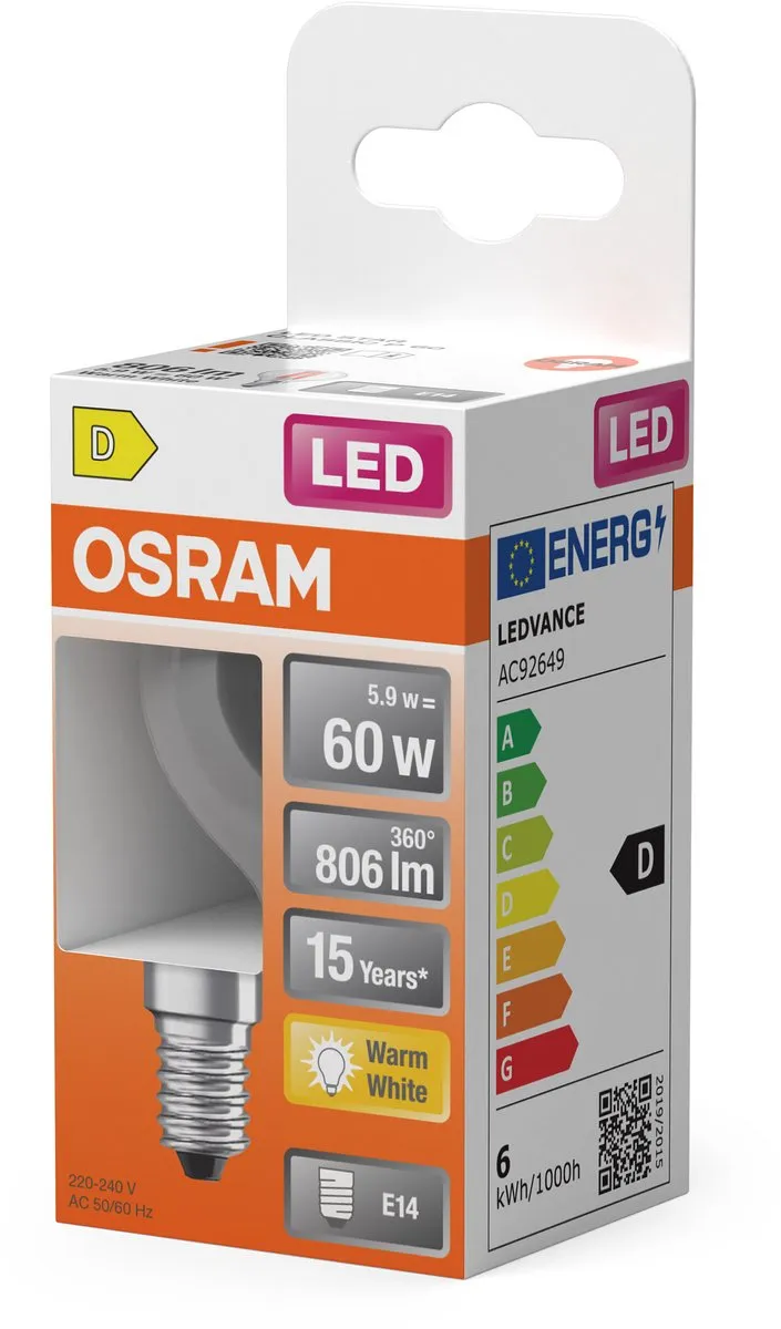 Osram LED Retrofit Classic P E14 5.5W Warm Wit
