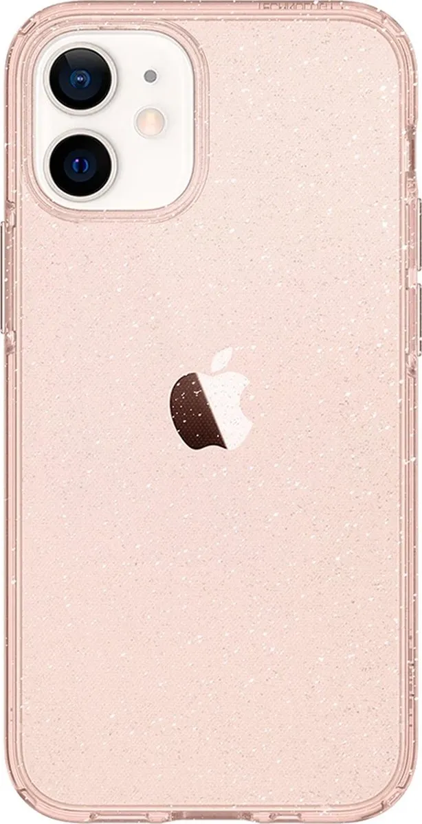 Spigen Liquid Crystal iPhone 12 Mini Hoesje - Roze Glitter