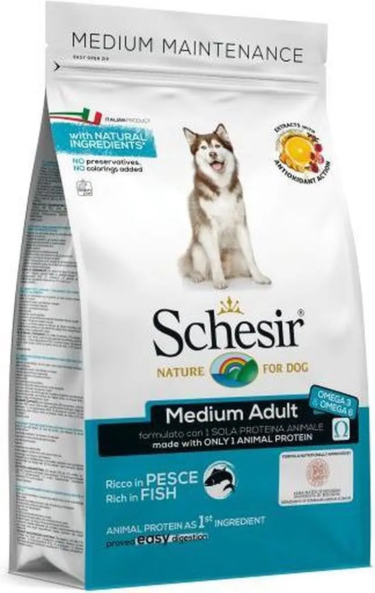 Schesir Hond Dry Maintenance Medium Vis 12kg - afbeelding 5 van 5