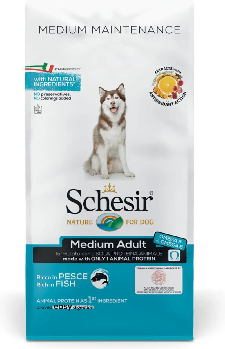 Schesir Hond Dry Maintenance Medium Vis 12kg - afbeelding 3 van 5