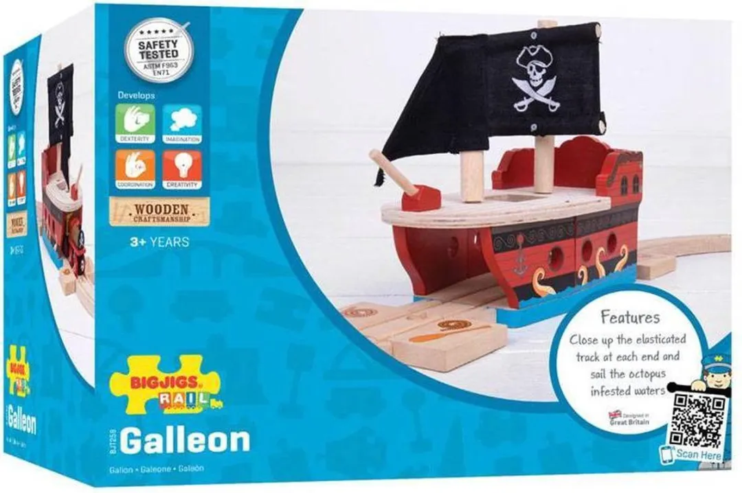 BIGJIGS Piratenboot Treinbaanonderdeel BJT258 - 12 Stuks - Piratenschip - afbeelding 6 van 6