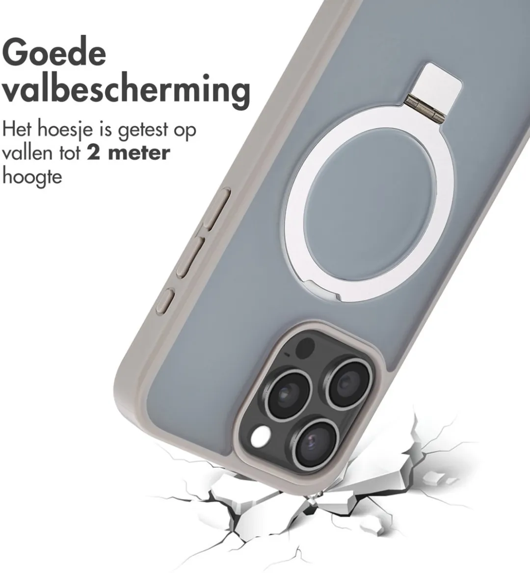 Accezz Hoesje iPhone 15 Pro Max - Grijs - MagSafe