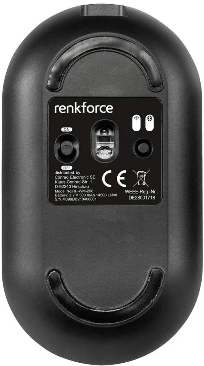 Renkforce RF-WM-200 Draadloze Muis - 4000 dpi - Zwart