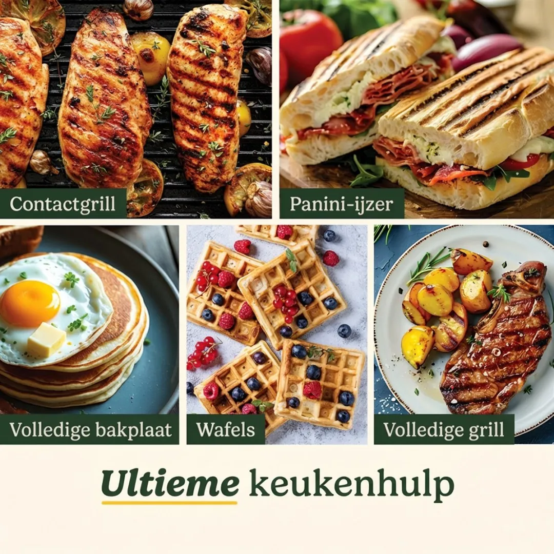 Cuisinart GR5E Griddler & Wafelmaker 2400W - 4 Sandwiches - Zilver