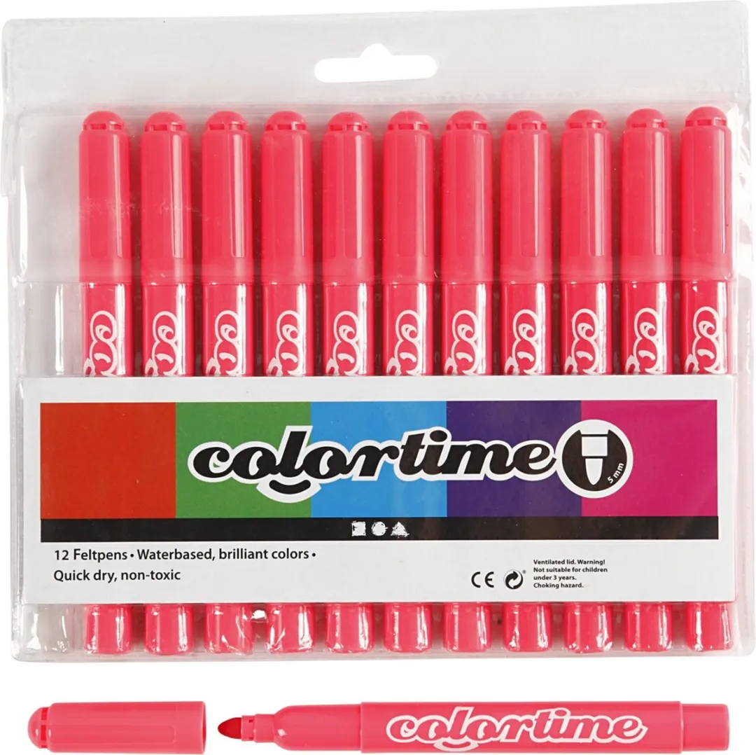 Colortime Roze Stiften 5mm - 12 Stuks