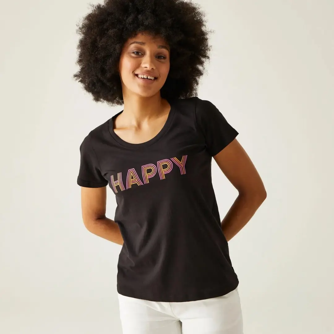Regatta Filandra VIII Dames T-shirt - Zwart - afbeelding 4 van 4