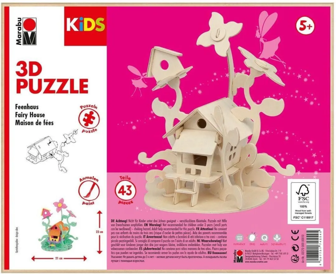 Marabu Kids 3D Puzzel Feeën Huis 23x21cm