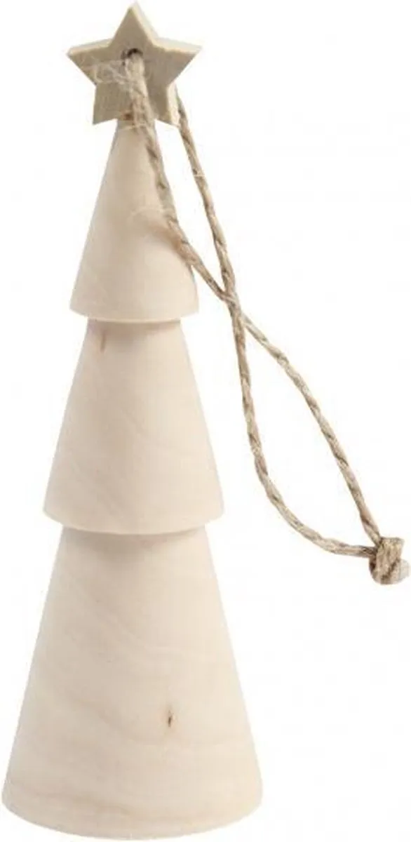 Creativ Company Houten Kerstboom Ornament Ster 9cm - Multicolor