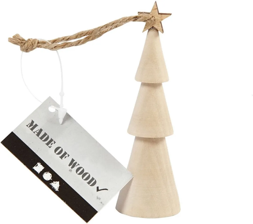 Creativ Company Houten Kerstboom Ornament Ster 9cm - Multicolor