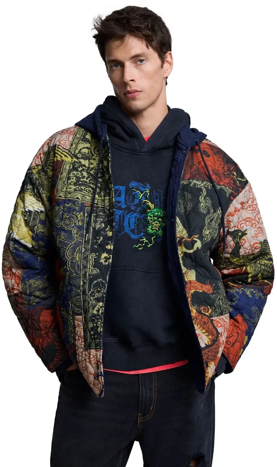 Desigual Japan Hooded Jacket - Marine - afbeelding 5 van 6