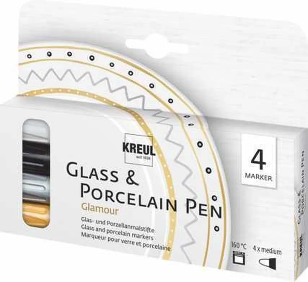 Kreul Porseleinstiften Glamour Set - 4 Stuks