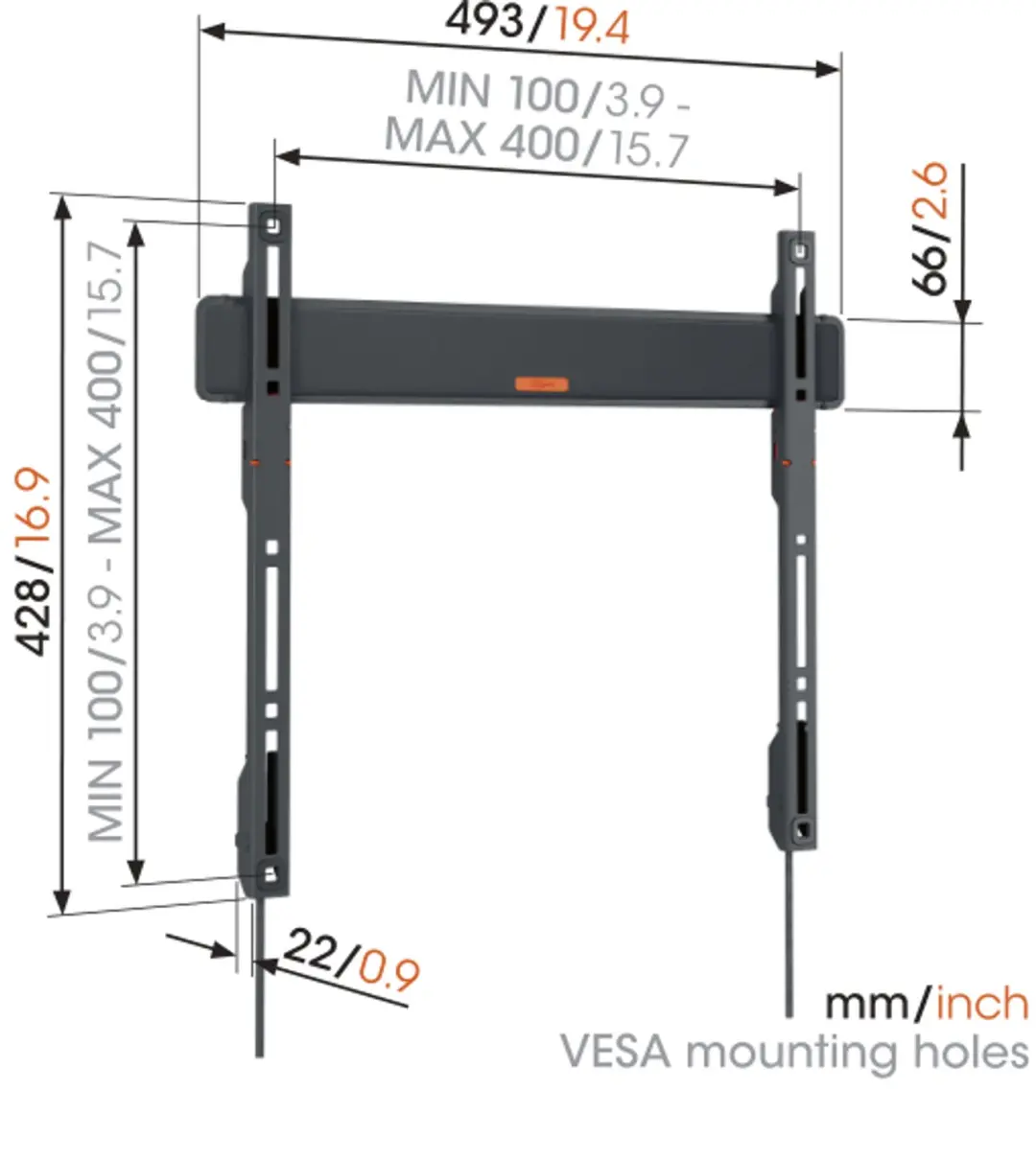 Vogel's COMFORT 4405 M Vaste TV-beugel 32-77 inch - afbeelding 6 van 6