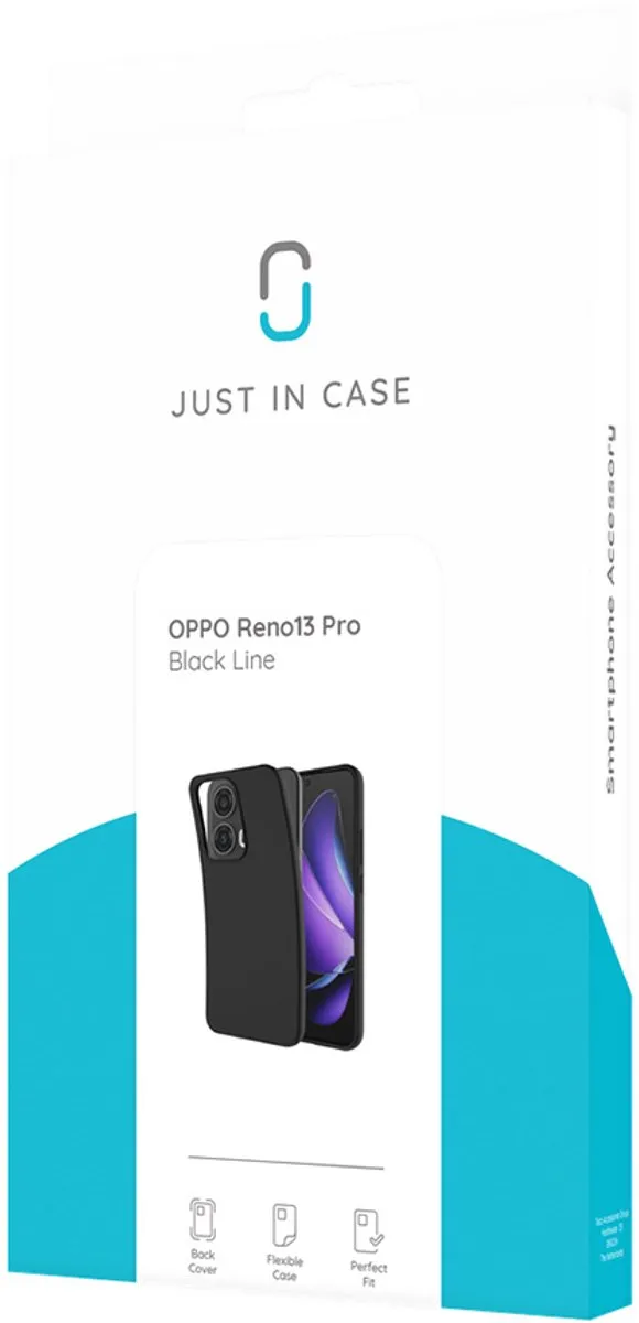 Just in Case TPU Hoesje Oppo Reno13 Pro - Effen Zwart - 8720878509185