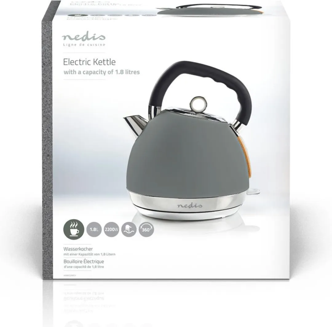 Nedis KAWK520EGY Waterkoker 1.8L - Grijs - afbeelding 6 van 6