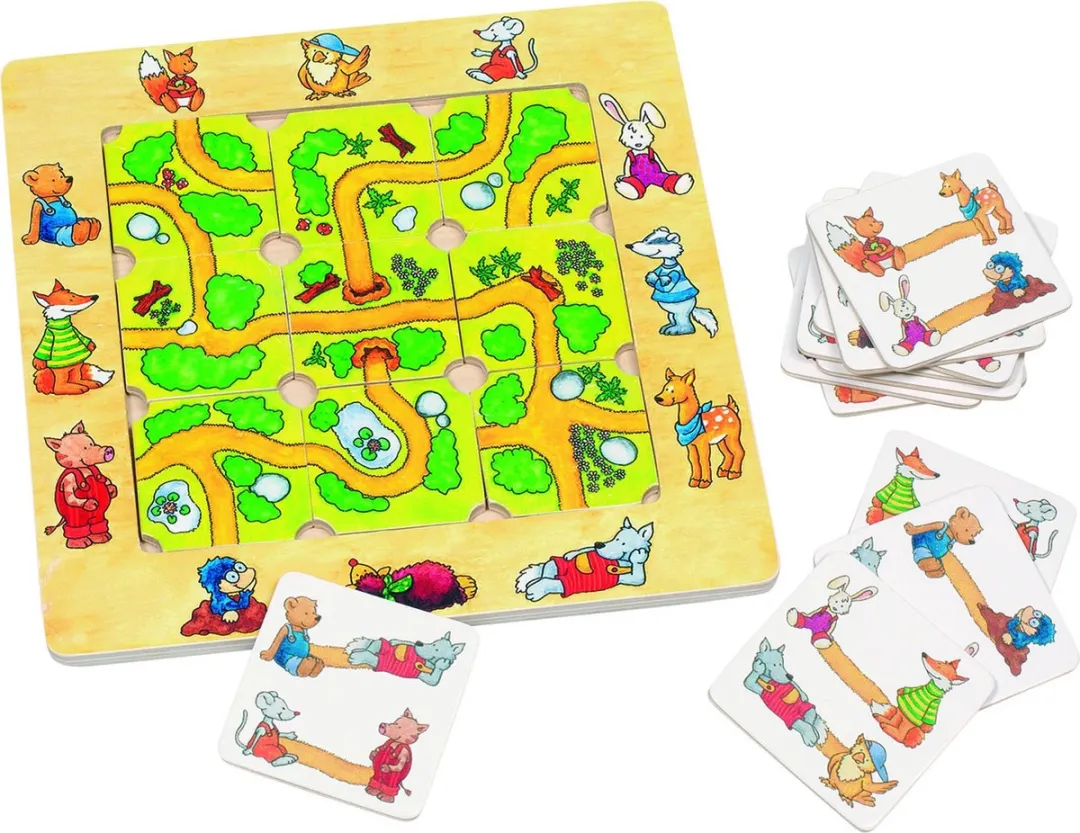 Goki Zoek-de-Weg Puzzle 9 Stuks - Meerkleurig