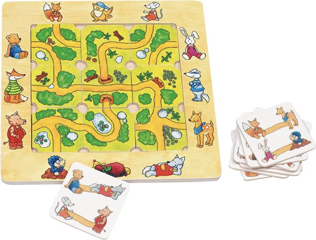 Goki Zoek-de-Weg Puzzle 9 Stuks - Meerkleurig