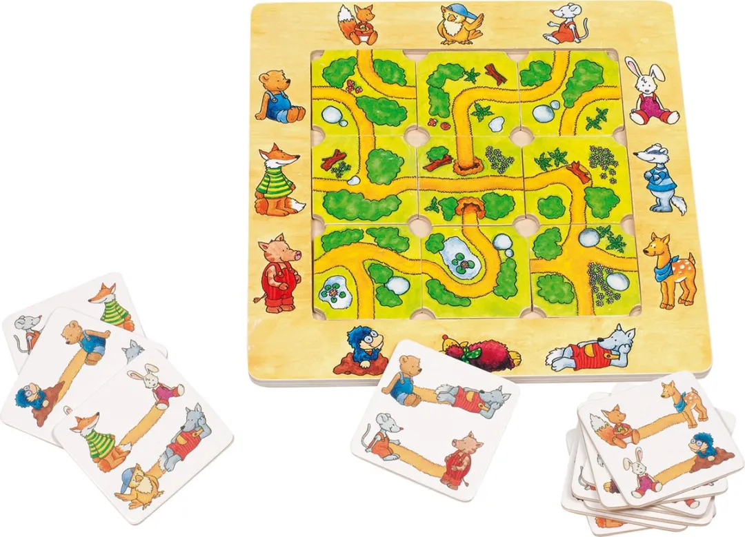 Goki Zoek-de-Weg Puzzle 9 Stuks - Meerkleurig