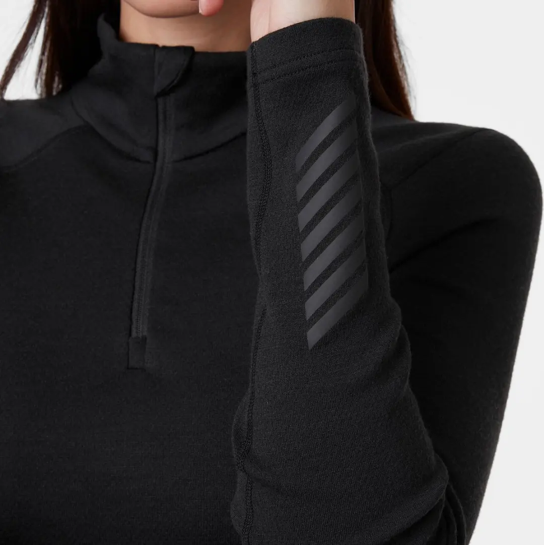 Helly Hansen Lifa Merino Midweight 1/2 Zip Dames - Zwart - L - afbeelding 4 van 6