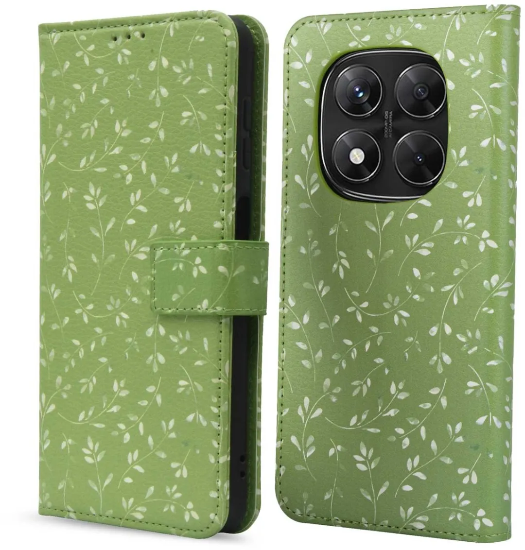 Imoshion Hoesje Xiaomi Redmi Note 14 Pro - Green Flowers - 3 Pasjes