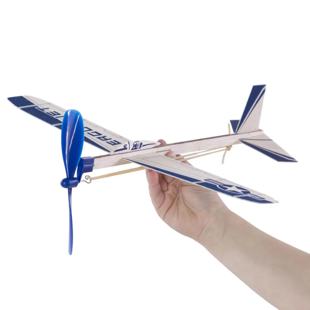 Goki Houten Zweefvliegtuig Eagle Jet 35,5cm - Wit/Blauw