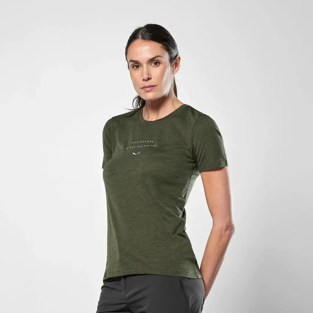Salewa Eagle Eitd AM T-shirt Dames - Donkere Olijf - XL - afbeelding 2 van 6