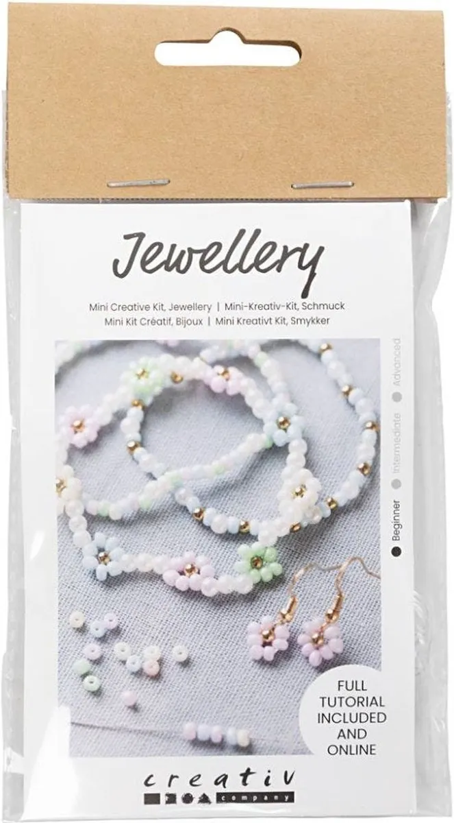 Creativ Company Mini Hobbyset Elastische Sieraden Bloemen - Multicolor
