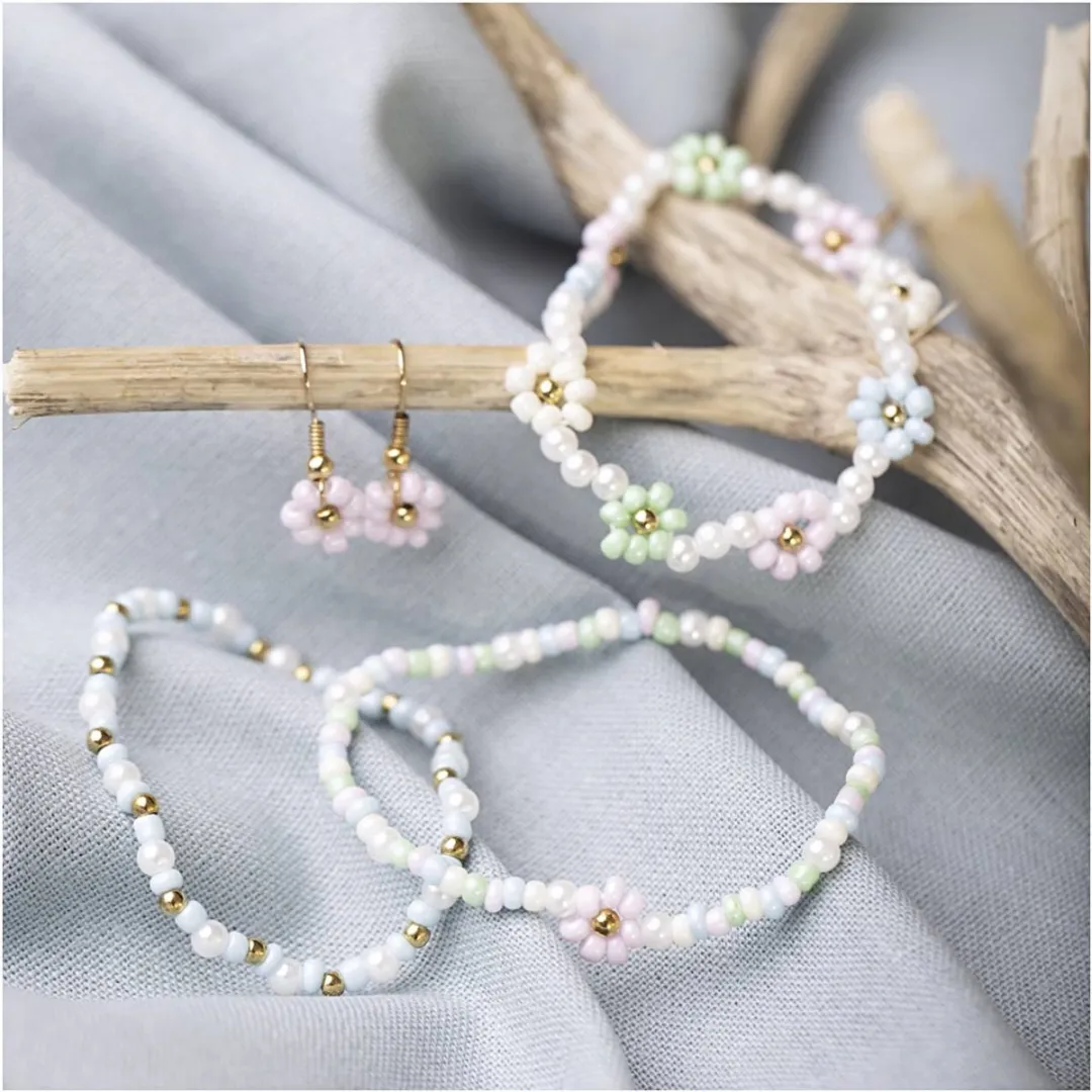 Creativ Company Mini Hobbyset Elastische Sieraden Bloemen - Multicolor