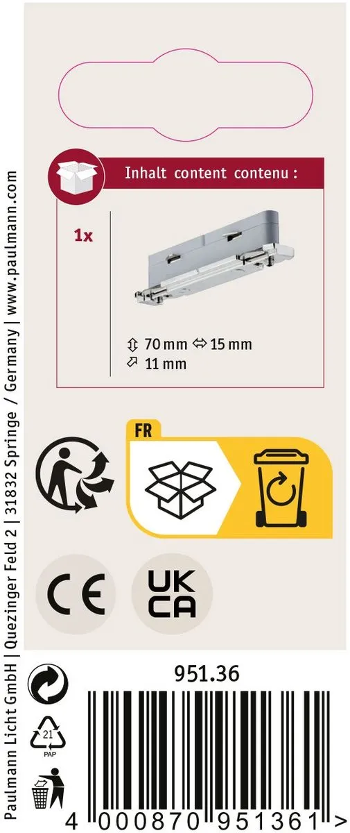 Paulmann URail Tubo Startersset 3x166lm 4,5W 3000K - Zwart mat - afbeelding 6 van 6