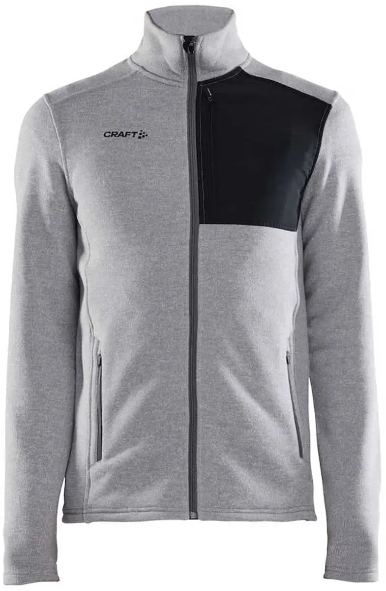 Craft ADV Explore Heavy Fleece Jack - Grey Melange/Black - XL - afbeelding 3 van 6