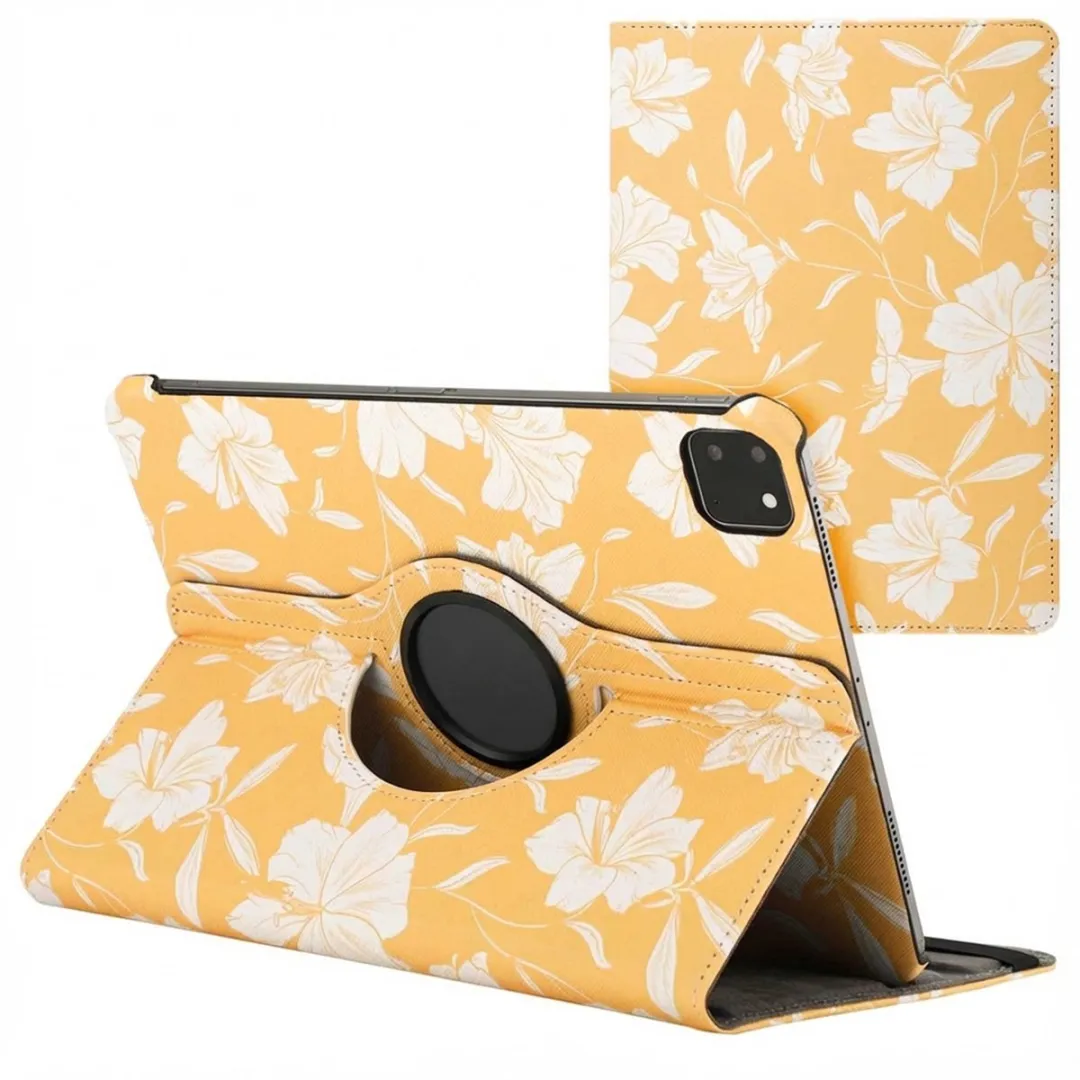 Imoshion SH00074622 Tablethoes - iPad Pro 11 2024/2025 - 360° Bookcase 2.0 - Green Flowers