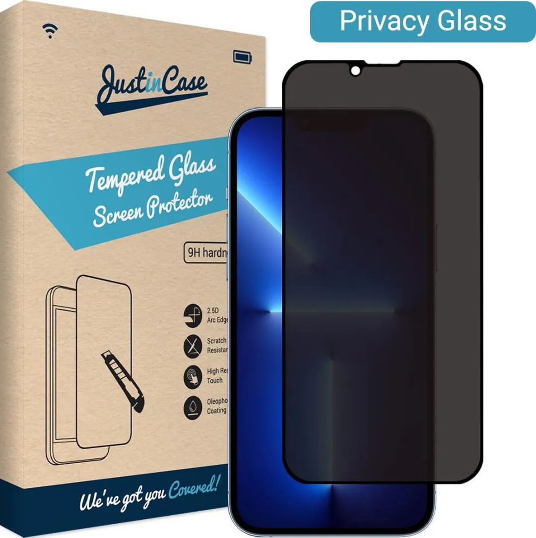 Just in Case iPhone 13 Pro Max Privacy Glas Screenprotector - Transparant